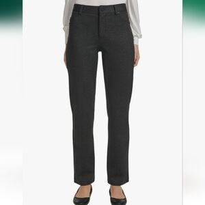 DKNY M 6-8  Dark Gray High Waist Dress Pants Straight Leg Ponte Office Cd-1731